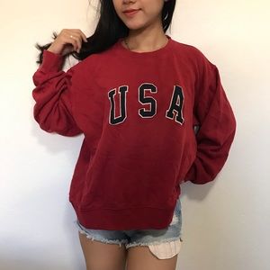 Erica USA Red Graphic Sweater